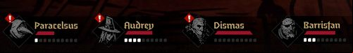 During your journey, you can change the heroes' positions by moving their icons. - Darkest Dungeon 2: Early game - first steps - Basics - Darkest Dungeon 2 Guide