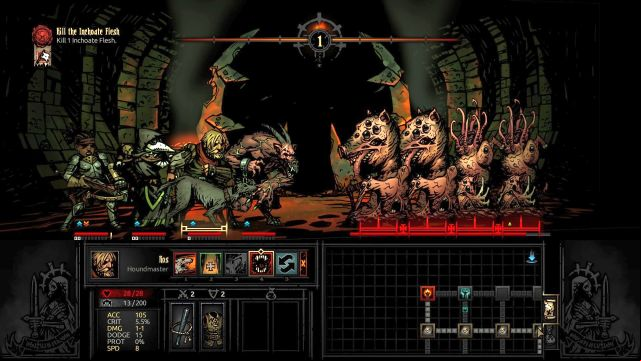 What makes this battle unique is that the boss takes up all four positions - Darkest Dungeon: How to beat Flesh? - Bosses - Darkest Dungeon Game Guide & Walkthrough