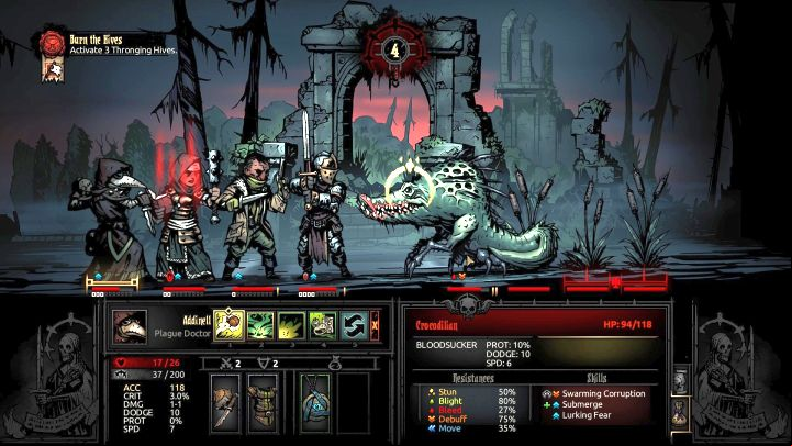 Even the starting party can take out Crocodilian quite effectively. - Darkest Dungeon The Crimson Court: How to beat Crocodilian? - Bosses - Darkest Dungeon Game Guide & Walkthrough