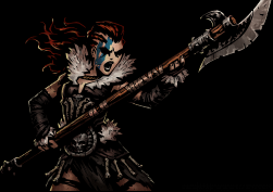 A jagged glaive wielding Hellion stands for a barbarian class in the game - Darkest Dungeon: Hellion - Hero classes - Darkest Dungeon Game Guide & Walkthrough