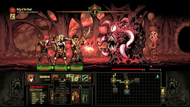 Do not attack the big monster with the smaller one in the battlefield - otherwise you will have to walk again. - Darkest Dungeon: Belly of the Beast - Walkthrough - Darkest Dungeon location - Darkest Dungeon Game Guide & Walkthrough