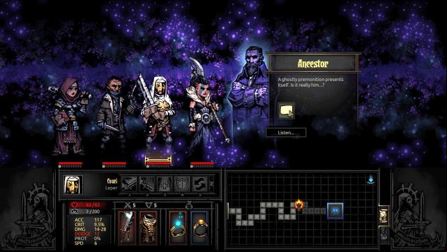 For the several first minutes, you will be talking to Ancestor. - Darkest Dungeon: Hell is in the Heart - Walkthrough - Darkest Dungeon location - Darkest Dungeon Game Guide & Walkthrough