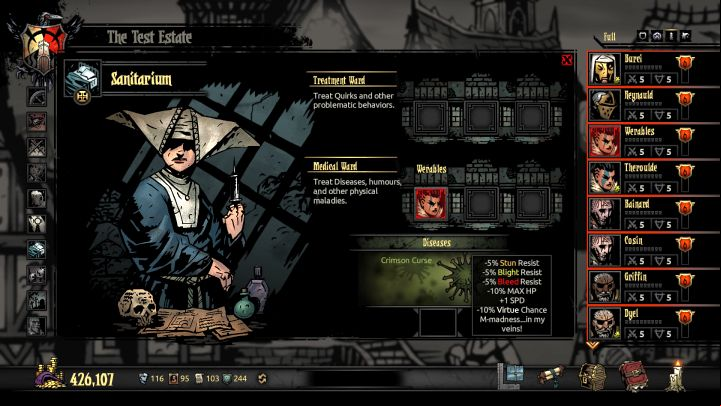 The Crimson Curse DLC introduces numerous things to the Darkest Dungeon, one of them being the Crimson Curse - Darkest Dungeon The Crimson Court: How to get rid of the Crimson Curse? - FAQ - Darkest Dungeon Game Guide & Walkthrough