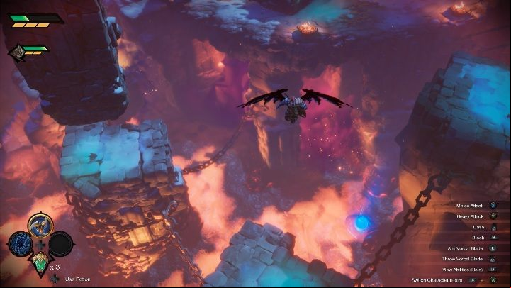 Press the right button twice to use the wings (A on the Xbox controller) - How to use wings in Darksiders Genesis? - FAQ - Darksiders Genesis Guide