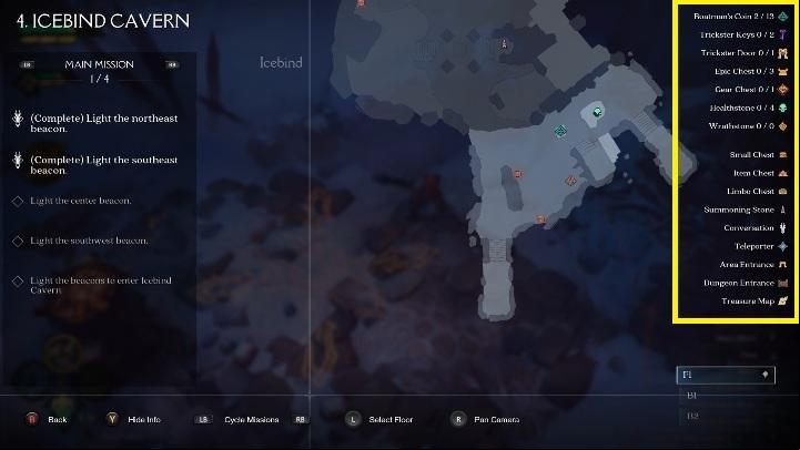 The map legend is on the right - What does the maps look like in Darksiders Genesis? - The map and the game world - Darksiders Genesis Guide