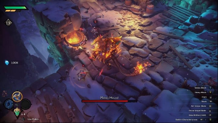 The monster can also swing its paws - Molten Hound - Chapter 4 | Boss in Darksiders Genesis - Bosses and mini-bosses - Darksiders Genesis Guide