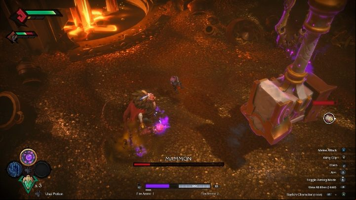 You cant damage his copies - use this fact to determine which enemy is real - Mammon - Chapter 6 | Boss in Darksiders Genesis - Bosses and mini-bosses - Darksiders Genesis Guide