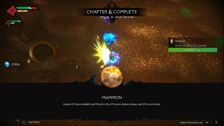 Kill the boss to receive Mammon core and a large number of souls - Mammon - Chapter 6 | Boss in Darksiders Genesis - Bosses and mini-bosses - Darksiders Genesis Guide
