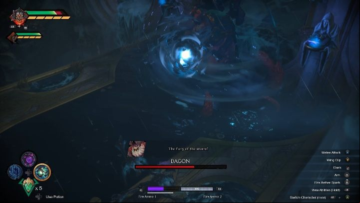The enemy can create a protective shield - Dagon - chapter 13 | Boss in Darksiders Genesis - Bosses and mini-bosses - Darksiders Genesis Guide