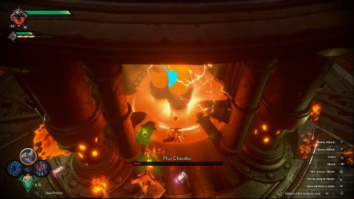A great way to defeat the boss is to activate Chaos/Anarchy - Flux Chamber - chapter 14 | Boss in Darksiders Genesis - Bosses and mini-bosses - Darksiders Genesis Guide