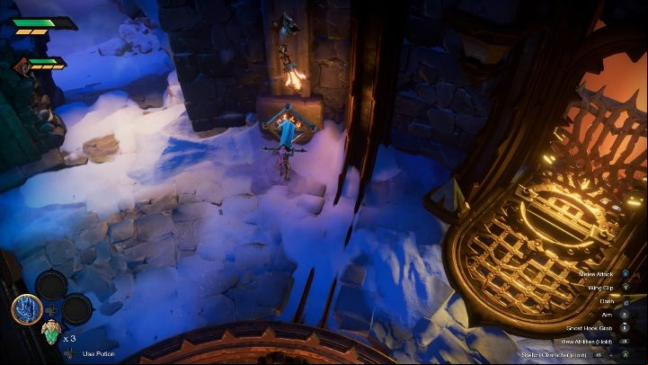 The age to the dungeons is on the upper floor - How to get into the dungeon Chapter 3 in Darksiders Genesis? - Puzzles - Darksiders Genesis Guide