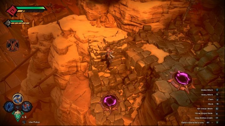 After opening it, jump into one of them and wait for your character to jump higher - How to get to the chest with a bonus Chapter 14 in Darksiders Genesis? - Puzzles - Darksiders Genesis Guide