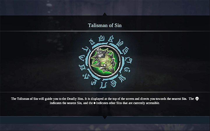 After defeating the first boss of the game Fury receives a Talisman of Sin, an item which works as a com - General advice for Darksiders 3 - Game basics - Darksiders 3 Guide