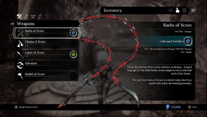 Furys default weapon in Darksiders 3 - Weapons in Darksiders 3 - Game basics - Darksiders 3 Guide