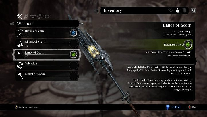 Lance of Scorn is the third weapon available in Darksiders 3 - Weapons in Darksiders 3 - Game basics - Darksiders 3 Guide