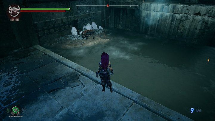 On the right side you can see a fragment, but before you collect it, eliminate the opponent on the left side - Nether | Darksiders 3 Walkthrough - Walkthrough - Darksiders 3 Guide