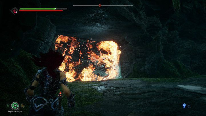 Go a little further and throw the creature into a white cobweb to create a transition to the further part of the location - Nether | Darksiders 3 Walkthrough - Walkthrough - Darksiders 3 Guide