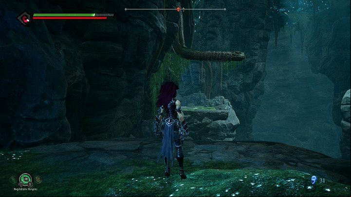 Jump to the other side of the precipice by using weapons - Nether | Darksiders 3 Walkthrough - Walkthrough - Darksiders 3 Guide