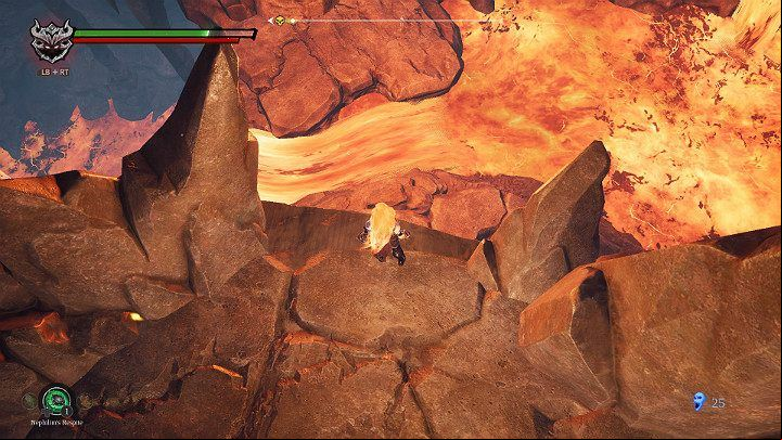 The road straight ahead leads to the next part of the location, but first you can jump on the right side of the bridge - Hollows | Darksiders 3 Walkthrough - Walkthrough - Darksiders 3 Guide