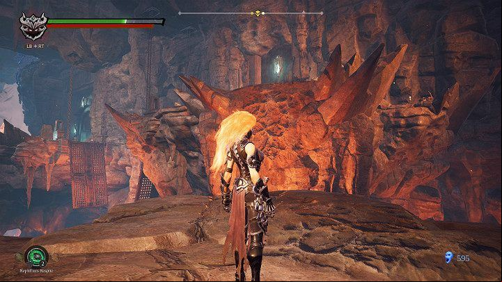 Now you have to gain some speed and jump out, and then hold down the jump button to make a higher jump - Hollows | Darksiders 3 Walkthrough - Walkthrough - Darksiders 3 Guide
