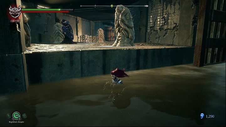 Before you go out to the surface, dive to get Lurcher Cluster - Nether part 2 | Darksiders 3 Walkthrough - Walkthrough - Darksiders 3 Guide