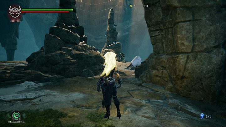 The corridor leads to a rock shelf with several enemies and eggs from which smaller enemies can hatch - Nether part 2 | Darksiders 3 Walkthrough - Walkthrough - Darksiders 3 Guide