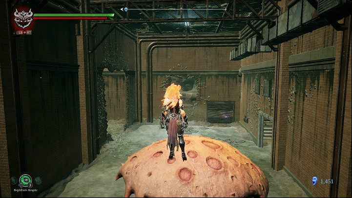 Go into the room with the creature and climb onto it - Festering pool | Darksiders 3 Walkthrough - Walkthrough - Darksiders 3 Guide