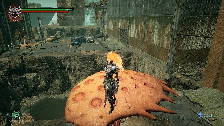 Now, all you have to do is to direct the creature to the abyss and jump to the other side - Festering pool | Darksiders 3 Walkthrough - Walkthrough - Darksiders 3 Guide