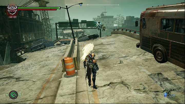 Jump onto the bridge and get ready to battle two opponents - The drowned district | Darksiders 3 Walkthrough - Walkthrough - Darksiders 3 Guide
