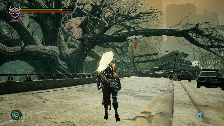 Before moving on, make sure you have knocked down the cocoon with a Lurcher Cluster - The drowned district | Darksiders 3 Walkthrough - Walkthrough - Darksiders 3 Guide