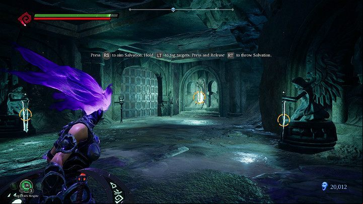 Stand in a spot where you will have access to all the items marked in the picture above - Forgotten Lake | Darksiders 3 Walkthrough - Walkthrough - Darksiders 3 Guide