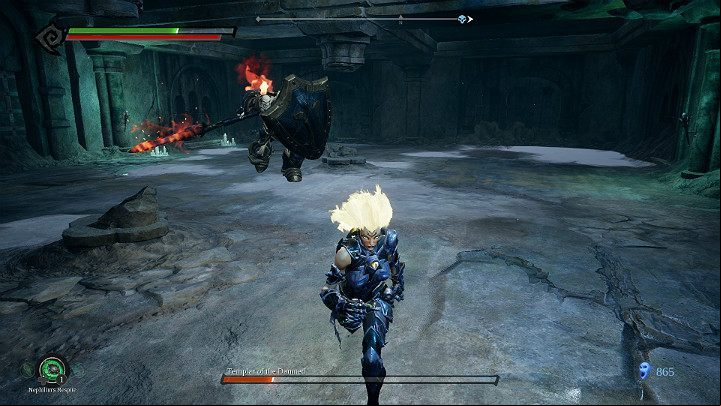 You will find yourself in a room where you will be forced to fight the Templar of the Damned - Forgotten Lake | Darksiders 3 Walkthrough - Walkthrough - Darksiders 3 Guide