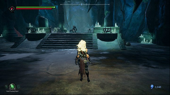 You will have to defeat one stronger enemy and several mobs - Forgotten Lake | Darksiders 3 Walkthrough - Walkthrough - Darksiders 3 Guide
