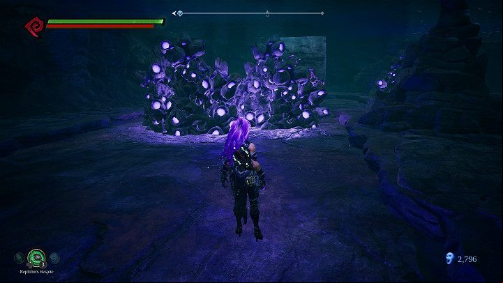 The first step to solve this puzzle is to destroy the obstacles located on the road of the rocks - Forgotten Lake | Darksiders 3 Walkthrough - Walkthrough - Darksiders 3 Guide
