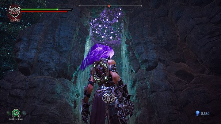 Use the essence of strength and salvation to break the wall at the very top - The way to The Scar | Darksiders 3 Walkthrough - Walkthrough - Darksiders 3 Guide