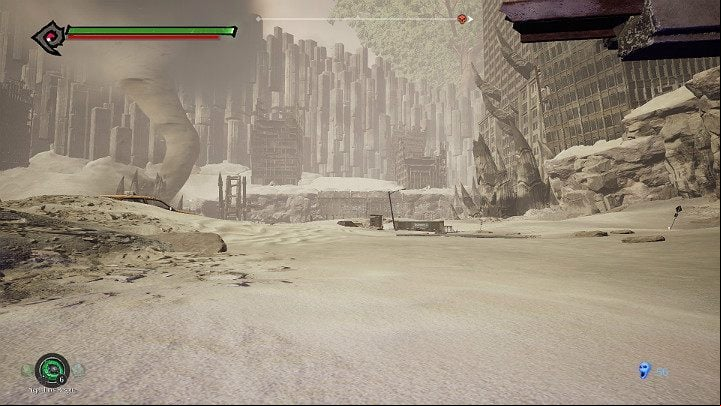 Wait until the whirlwind moves to the point shown in the picture above and run to the next tunnel - The Lowlands | Darksiders 3 Walkthrough - Walkthrough - Darksiders 3 Guide