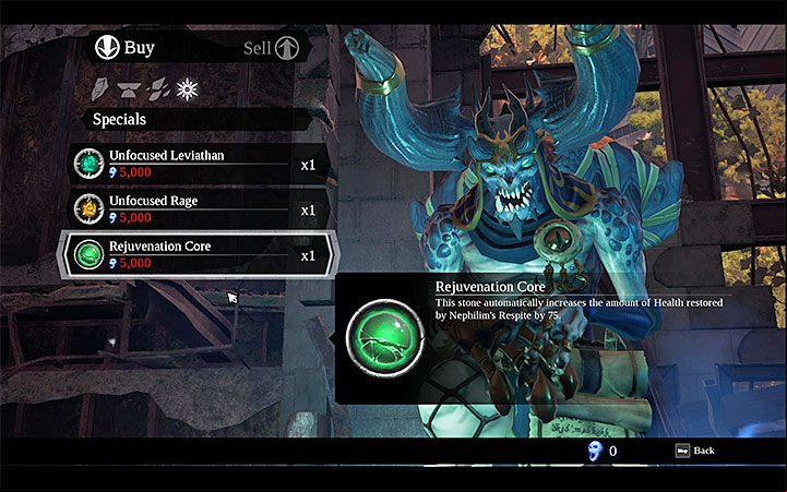 Aside from gathering Invigoration Cores, it is recommended to look for Rejuvenation Cores that increase the efficiency of healing from Nephilim Respite - How to increase the amount of Nephilim Respite in Darksiders 3? - FAQ - Darksiders 3 Guide