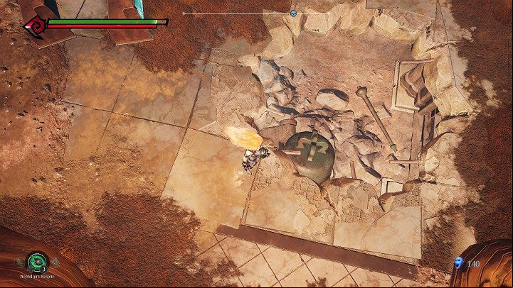 The bell will fall to the ground and break through the floor, creating a age for you - South End | Darksiders 3 Walkthrough - Walkthrough - Darksiders 3 Guide