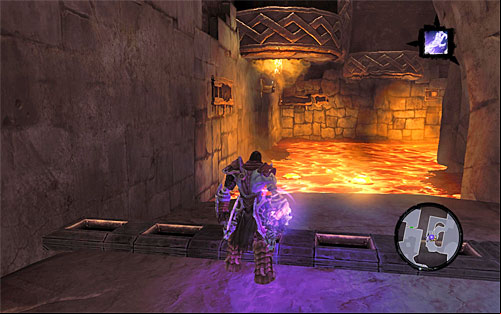 Stop the Construct at the distinctive hole in the ground, and dismount - The Scar - Reaching Gharn - Additional Locations - Darksiders II - Game Guide and Walkthrough
