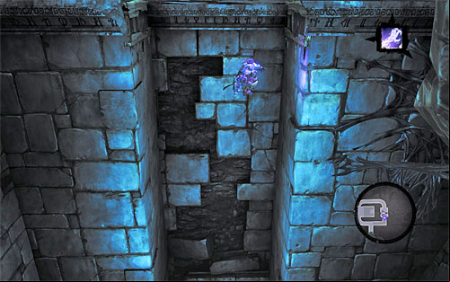 The next step involves a series of wall-runs up the wall, combined with bouncing off them when necessary (the above screen) - you've probably done that before on different occasions, so you shouldn't have any problems getting to the top - Shattered Forge - Additional Locations - Darksiders II - Game Guide and Walkthrough