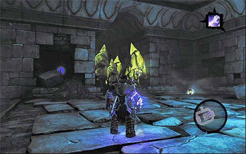 Return to the room where you fought Stalkers, grab another dormant shadowbomb and use it to unlock a nearby age (the above screen) - Shattered Forge - Additional Locations - Darksiders II - Game Guide and Walkthrough