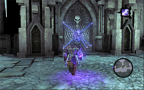 Backtrack to the last chamber and use the Skeleton Key you got from the third level to open the west door pictured above - Lair of the Deposed King - Exploring the upper level of the dungeon - Additional Locations - Darksiders II - Game Guide and Walkthrough