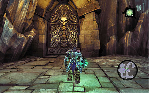 Go back to the chamber ading the hallway with protruding spikes and head for the east door (the above screen) - The Breach - Exploring The Breach - Additional Locations - Darksiders II - Game Guide and Walkthrough