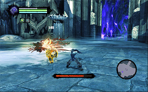 Approach War only when he has just performed the third attack in the sequence - Boss 2 - War - Find a Way to Save War - Darksiders II - Game Guide and Walkthrough