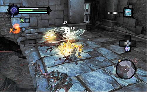 Enter the building and prepare for a rather difficult battle - Find Drenchfort - The Tears of the Mountain - Darksiders II - Game Guide and Walkthrough