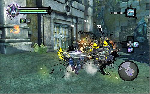 Just as you enter the next area you'll be attacked by Tainted Construct Warriors - Find the Lost Temple - To Move a Mountain - Darksiders II - Game Guide and Walkthrough