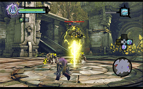 The new location will have you fight Tainted Construct Warriors summoned by a mini-boss of sorts called Construct Sentinel - Wake the Construct (1) - To Move a Mountain - Darksiders II - Game Guide and Walkthrough