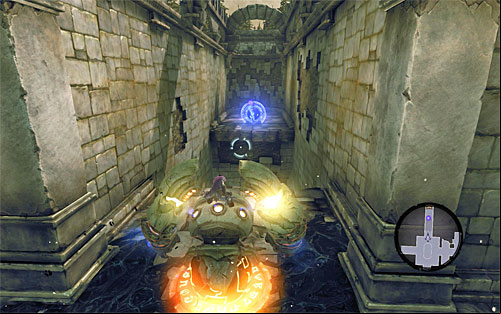 Go back to your Construct again and begin by detaching the chain (middle mouse button) - Wake the Construct (1) - To Move a Mountain - Darksiders II - Game Guide and Walkthrough