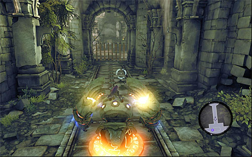 Go back to the Construct, detach the chain and continue with the exploration of the temple - Wake the Construct (1) - To Move a Mountain - Darksiders II - Game Guide and Walkthrough
