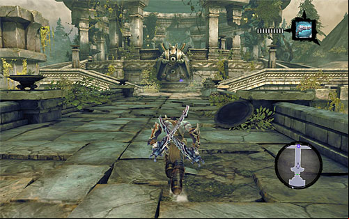 Make sure you've taken all valuable items and use the west door - Wake the Construct (2) - To Move a Mountain - Darksiders II - Game Guide and Walkthrough